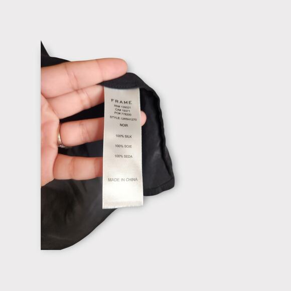 FRAME Cali Womens Silk Sleeveless Blouse XL Black Capsule Ready - Picture 6 of 9